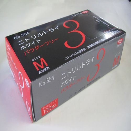 ニトリルトライ3 ホワイト パウダーフリー M