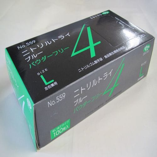 ニトリルトライ4 ブルー パウダーフリー L