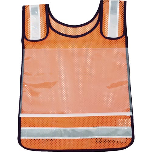 肩調整付ゼッケンベストメッシュオレンジ
