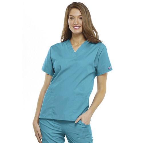 女性用無地スクラブL4700TRQW(ターコイズ)