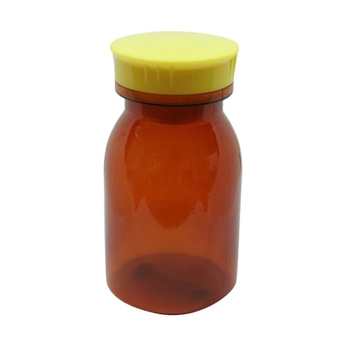 散薬瓶 150cc(茶) キャップ黄 1個