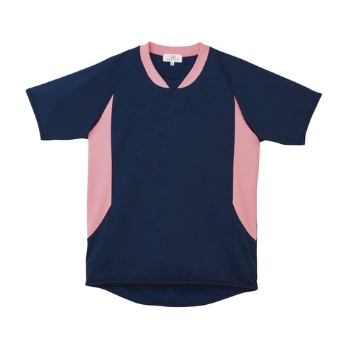 キラク 入浴介助用シャツCR108 M 紺×桃