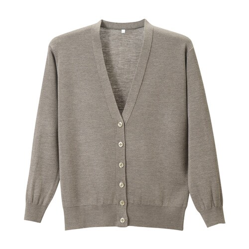 長袖カーディガンD−1001 S 杢ベージュ