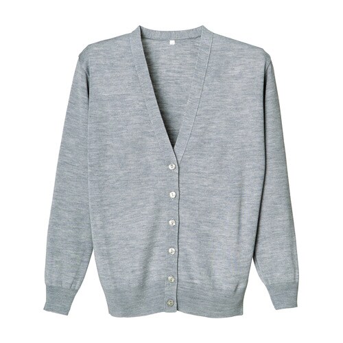 長袖カーディガンD−1001 4L 杢グレー