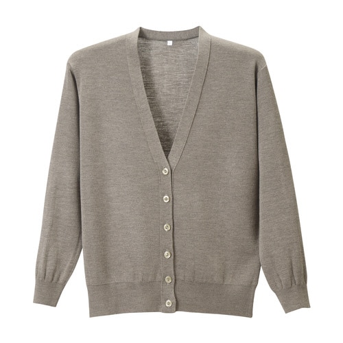 長袖カーディガンD−1001 4L 杢ベージュ