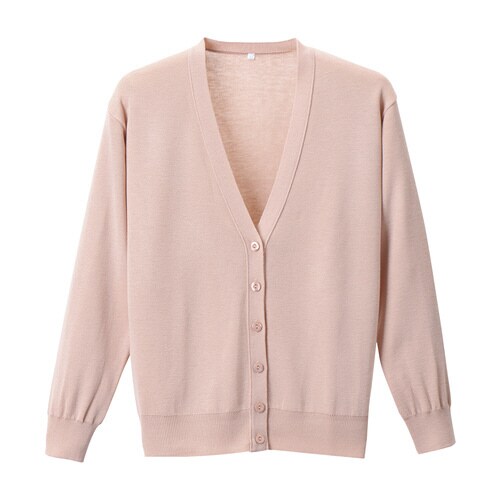 長袖カーディガンD−1001 5L ピーチピンク