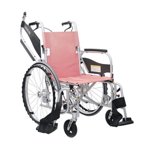 超軽量車いす 自走用・背折れ さんごピンク