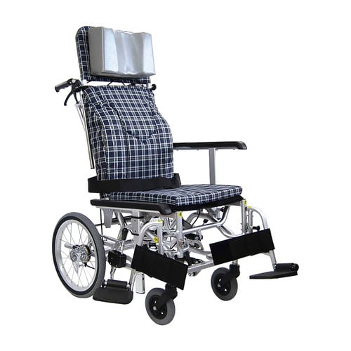 ティルト車いす 奥行1020 濃紺チェック