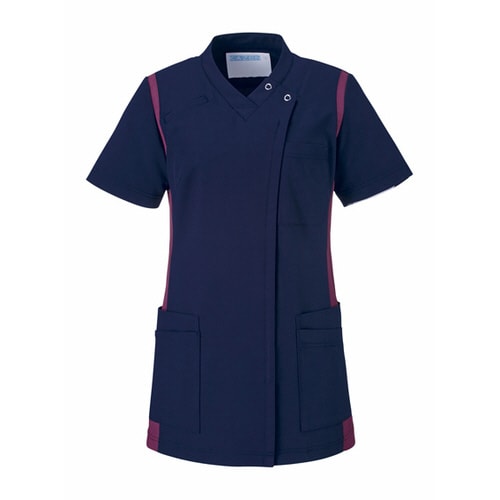 レディススクラブ S ネイビー×ワイン