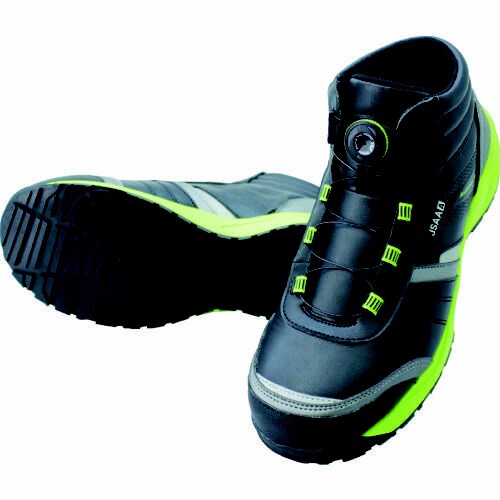 シューズA種耐滑ミッドカットブラック25.5