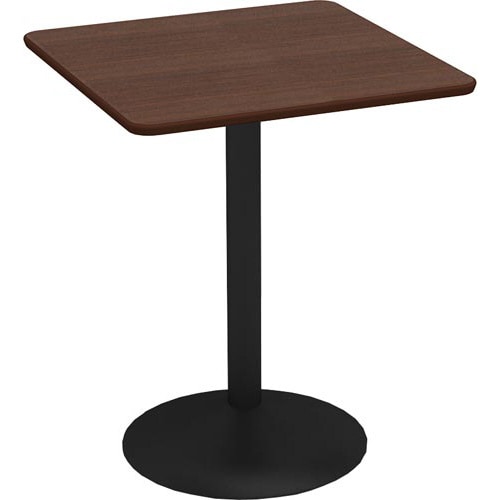 カフェテーブルスチール丸脚角天板600ブラウン
