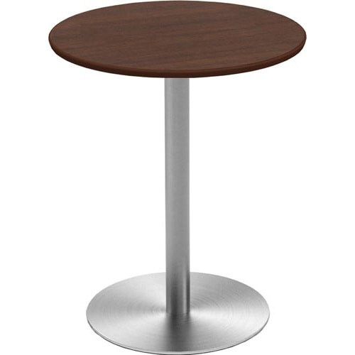 カフェテーブルステンレス丸脚丸天板600ブラウン