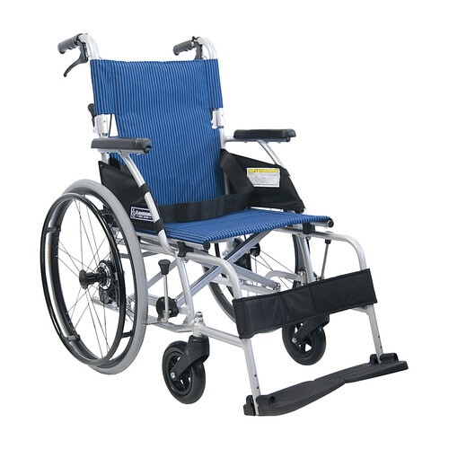 軽量ベーシックモジュール車いす青ストライプ