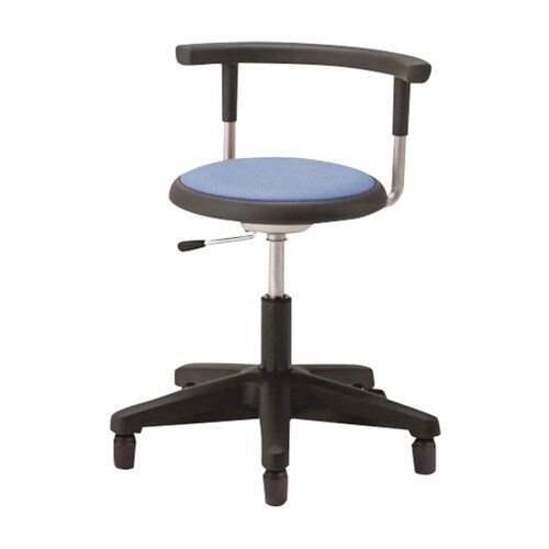 マツヨシ クランケチェア背付 青コテイゴムアシ