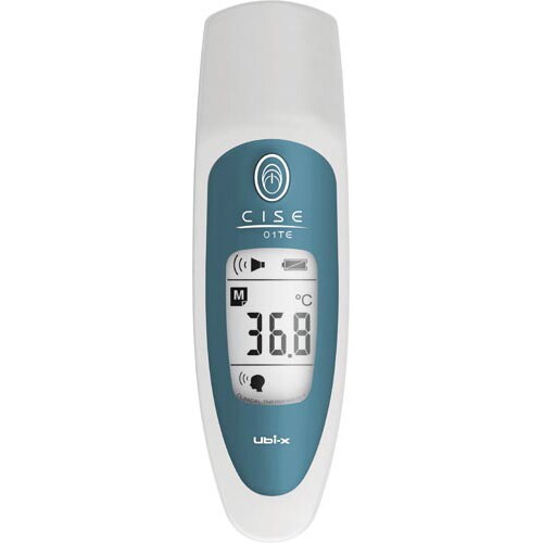 医≫放射体温計スタンド付 メモリ1回ブルーグリーン