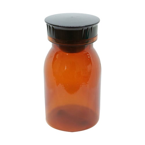 散薬瓶 300cc(茶) キャップ黒 1個