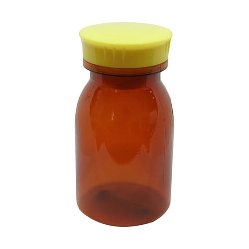 散薬瓶 300cc(茶) キャップ黄 1個