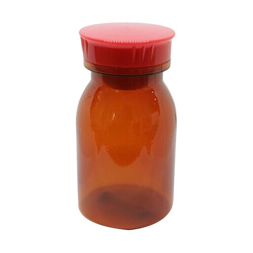 散薬瓶 300cc(茶) キャップ赤 1個