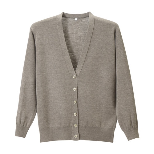 長袖カーディガンD−1001 M 杢ベージュ