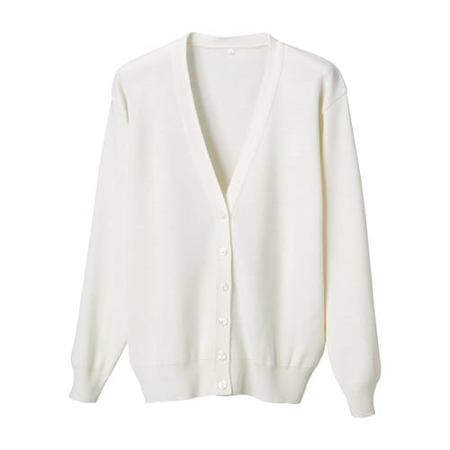 長袖カーディガンD−1001 L ホワイト