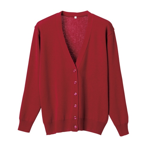 長袖カーディガンD−1001 LL エンジ