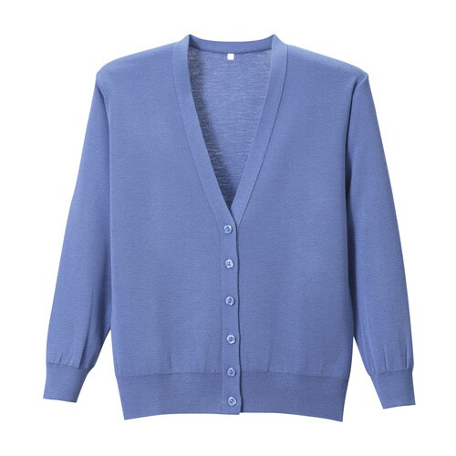 長袖カーディガンD−1001 LL サックスブルー