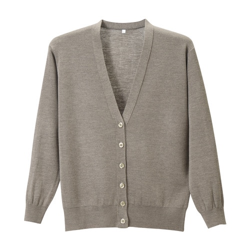 長袖カーディガンD−1001 LL 杢ベージュ