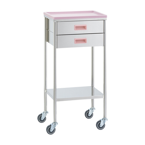 ナースワゴン 引出2コ付 YL−FW6P ピンク