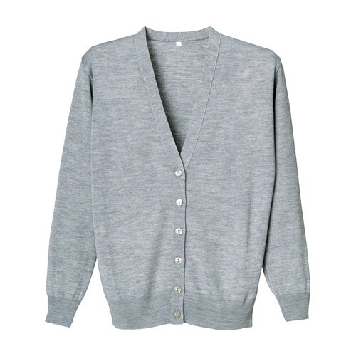 長袖カーディガンD−1001 5L 杢グレー