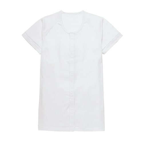 らくらく前開きワンタッチ肌着 男 半袖 WH L