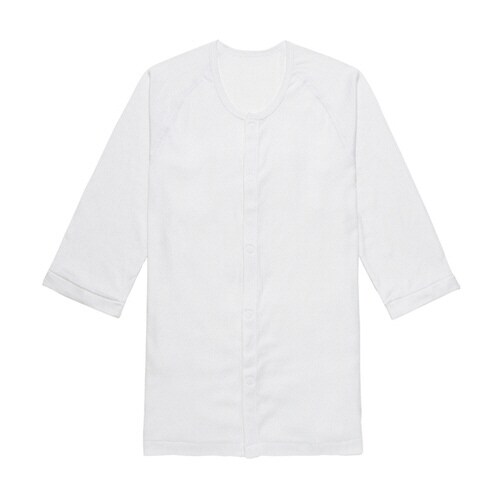 らくらく前開きワンタッチ肌着 男 七分 WH M