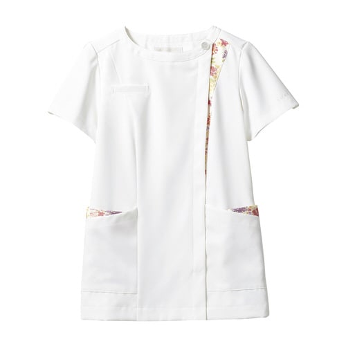 ナースジャケット S オフホワイト/アメリピンク