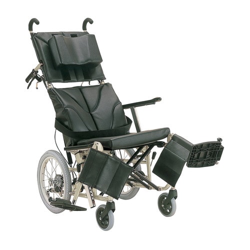 ティルト車いす 座幅400 黒レザー/TP金