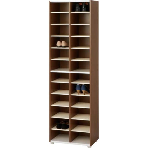 PLシューズラック ハイタイプ 24足用 ブラウン