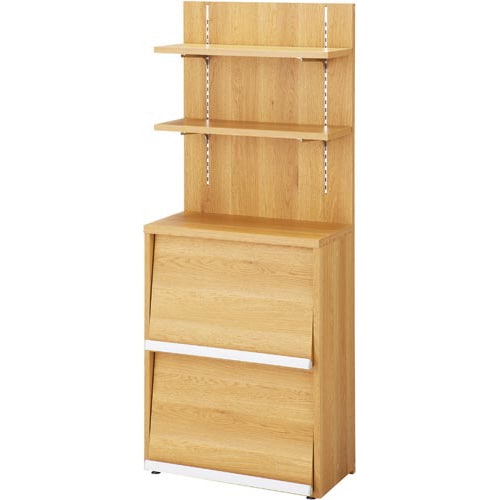 パネル付き木製収納 パネル棚付き ディスプレイ