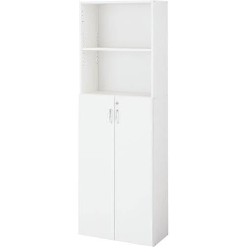 シンプル木製収納D295 5段下3段両開き WH