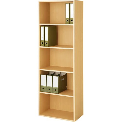 シンプル木製収納D350 5段オープン NA