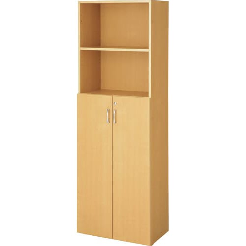 シンプル木製収納D350 5段下3段両開き NA