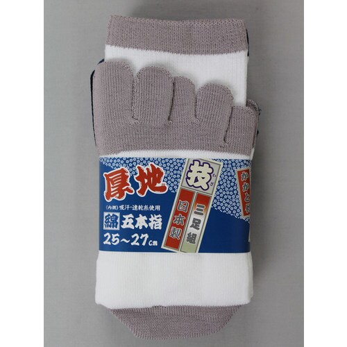 #2782−3P技5本指厚地白3足組
