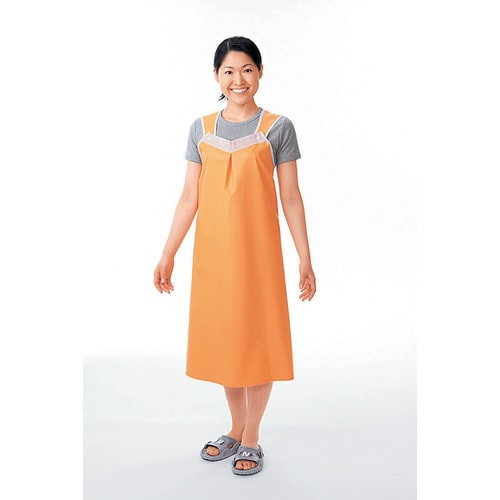 軽やか介助用エプロン ショートタイプ オレンジ