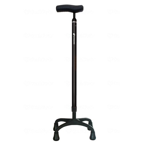 ソフトグリップカーボン4点杖+ ブラック