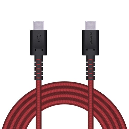 USBケーブル C−C 高耐久 2.0m レッド