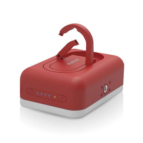 防災LED付モバイルバッテリー/6700mAh/赤