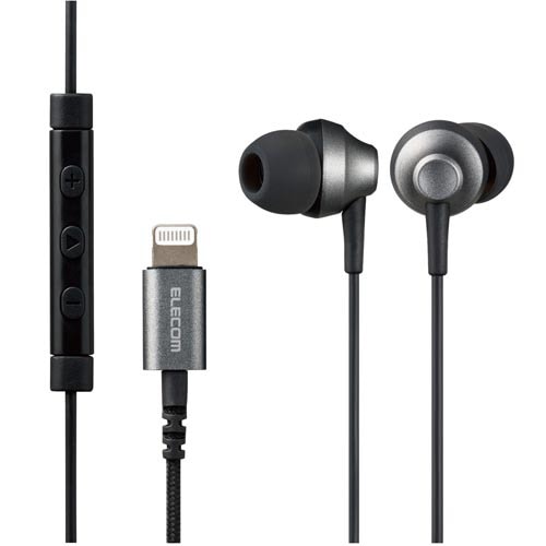 マイク付ライトニングイヤホン/LFS12Cブラック