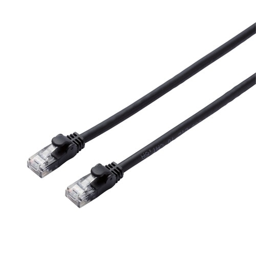 CAT6AやわらかLANケーブル 2m ブラック