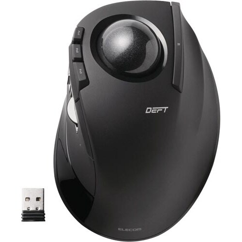 無線8ボタントラックボール 人差し指タイプ 黒