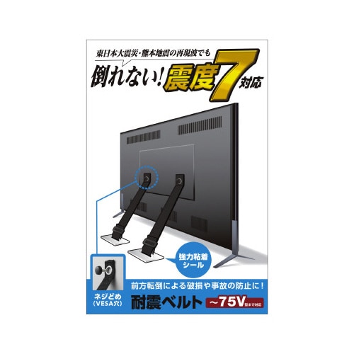 TV用耐震ベルト 75V型まで ネジどめ2本入