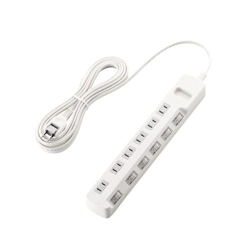 雷ガードタップ 個別 6個口 5m ホワイト