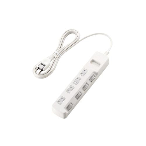 雷ガードタップ 個別 4個口 2.5m ホワイト