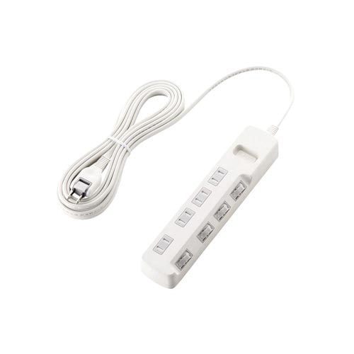 雷ガードタップ 個別 4個口 5m ホワイト